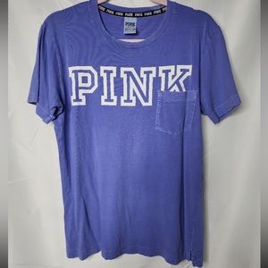 Vs Pink Purple Crew Neck Short Sleeve Tee